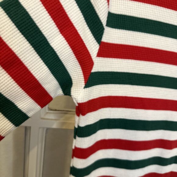 Old Navy Union Suit Red Ivory Green Stripe One Piece Size Small Pajamas - Picture 8 of 11